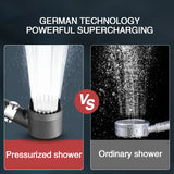 High-Pressure Shower Head 3-Mode Adjustable Spray with Massage Brush Filter Rain Shower Faucet Bathroom Accessories