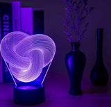 Twist Abstract LED 3D Night Light Touch Colorful Acrylic