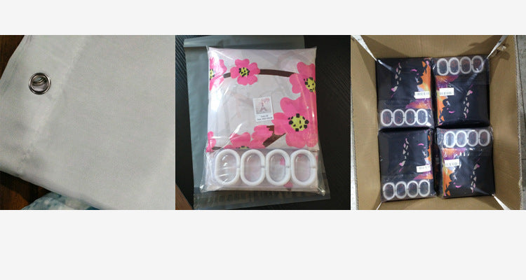 Non Slip Toilet Seat Cover Bath Mat Polyester Waterproof Shower Curtain