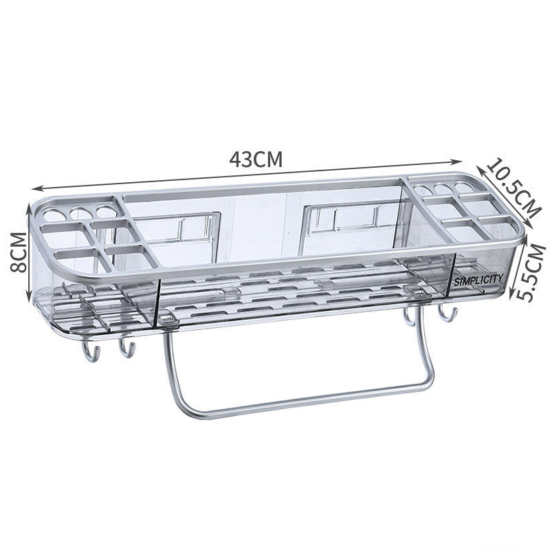 Wall-Mounted Triangle Storagex Rack Bathroom Shelf With Towel Bar