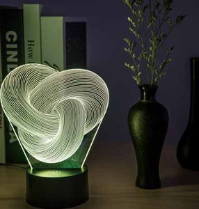 Twist Abstract LED 3D Night Light Touch Colorful Acrylic