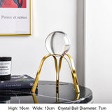 Golden Luxury Modern Metal Crystal Ball Crafts Ornament