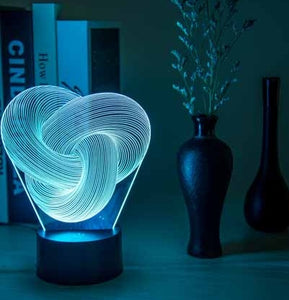 Twist Abstract LED 3D Night Light Touch Colorful Acrylic