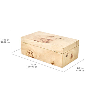 Burl Wood Tabletop Storage Box, Decorative Jewelry Organizer with Lid, Natural Keepsake Box for Dresser or Shelf, 7.5X4.25