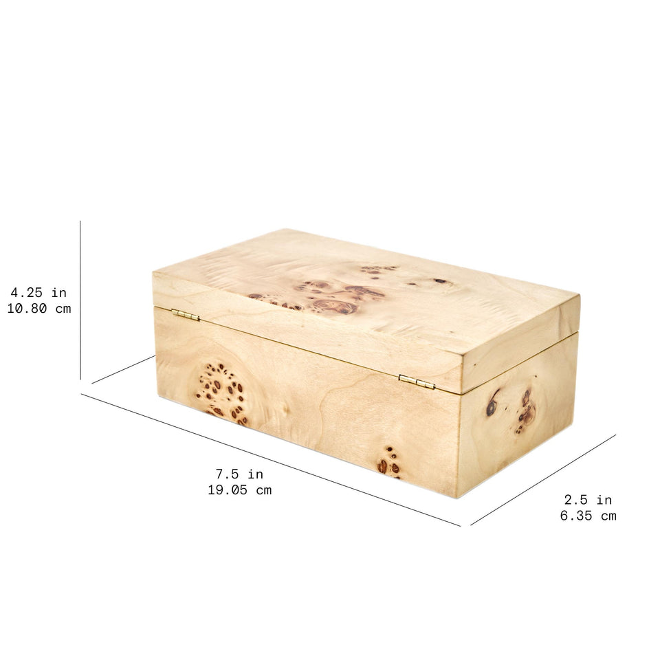 Burl Wood Tabletop Storage Box, Decorative Jewelry Organizer with Lid, Natural Keepsake Box for Dresser or Shelf, 7.5X4.25