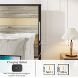 Queen Size Bed Frame With Headboard And 4 Storage Drawers