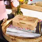 Burl Wood Tabletop Storage Box, Decorative Jewelry Organizer with Lid, Natural Keepsake Box for Dresser or Shelf, 7.5X4.25