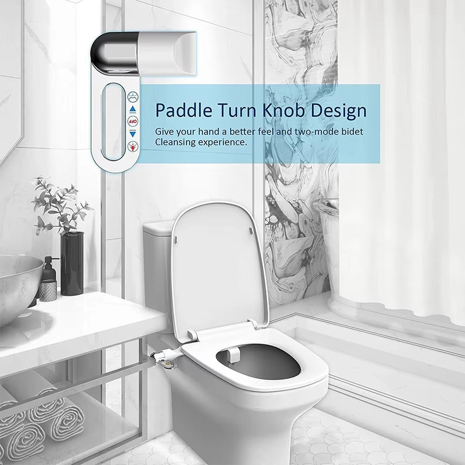 New Ultra-Slim Bidet Toilet Seat Attachment Dual Nozzle Bidet Adjustable Water Pressure Non-Electric Ass Sprayer