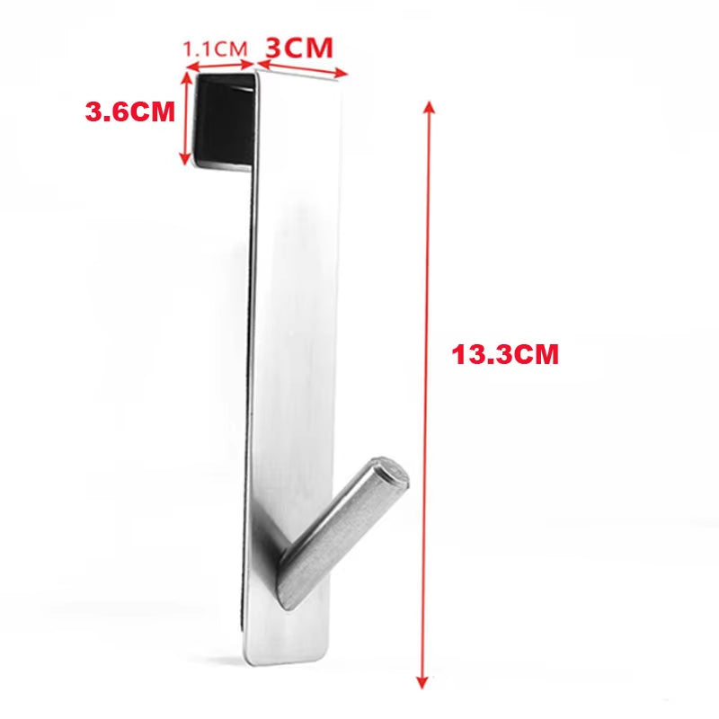 S-Shape Stainless Steel Shower Door Towel Rack - Stylish Bathroom Bathrobe Hanger for Space-Saving Organization