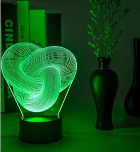 Twist Abstract LED 3D Night Light Touch Colorful Acrylic