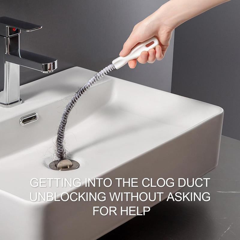 Sink Hair Cleaner, 1 Count Flexible Pipe Dredger, Household Bendable Anti-Clogging Cleaning Hook, Pipe Unclogger Tool, Summer Essentials