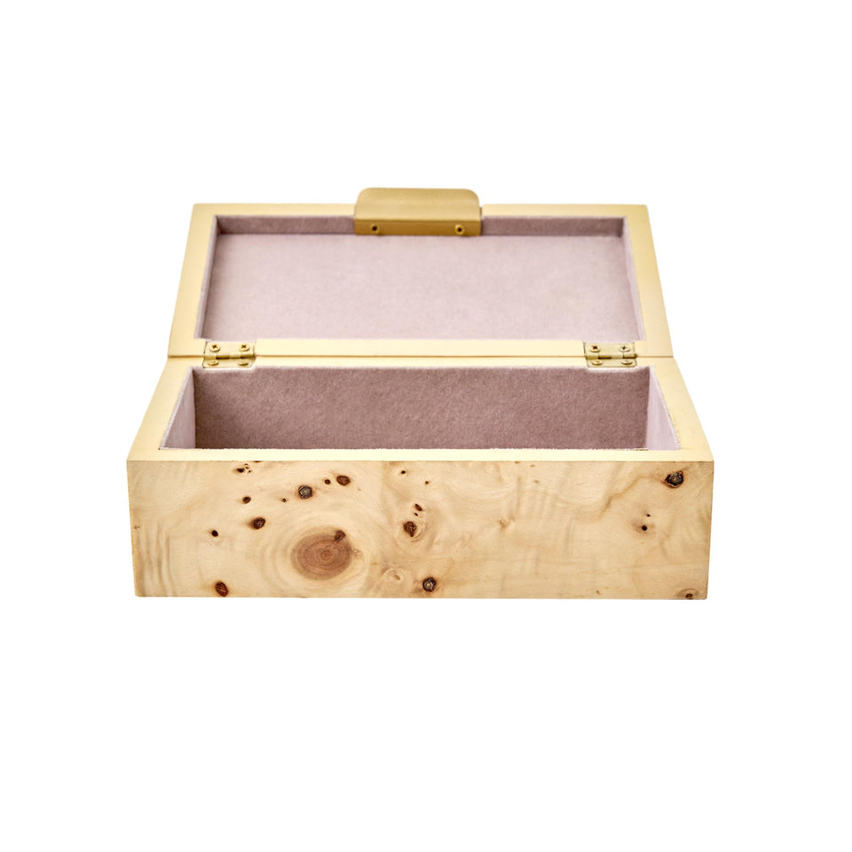 Burl Wood Tabletop Storage Box, Decorative Jewelry Organizer with Lid, Natural Keepsake Box for Dresser or Shelf, 7.5X4.25