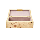 Burl Wood Tabletop Storage Box, Decorative Jewelry Organizer with Lid, Natural Keepsake Box for Dresser or Shelf, 7.5X4.25