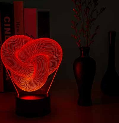 Twist Abstract LED 3D Night Light Touch Colorful Acrylic