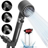High-Pressure Shower Head 3-Mode Adjustable Spray with Massage Brush Filter Rain Shower Faucet Bathroom Accessories