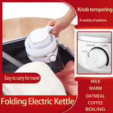 Mini Portable Fold Electric Kettle Thermostat Keep Warm Home Travel Business Automatic Power off Silicone Stainless Steel Safety