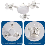 2 in 1 Hanging Fan with LED Light E27 Universal Dimming Drone Fan Silent Ceiling Drone Fan for Dining Room Bedroom Living Room