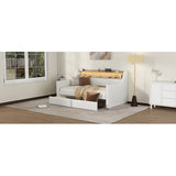 Twin Size Daybed With Drawers, Upholstered White