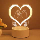 3D Lamp Acrylic USB LED Night Lights Neon Sign Lamp Xmas Home Decorations for Room Decor Valentines Day Gifts