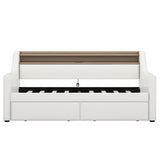 Twin Size Daybed With Drawers, Upholstered White