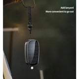 Solar Mini Power Bank Key Ring Portable Charger Compact Outdoor Camping External Battery Emergent Phone Powerbank 1200Mah 2025