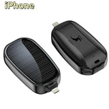 Solar Mini Power Bank Key Ring Portable Charger Compact Outdoor Camping External Battery Emergent Phone Powerbank 1200Mah 2025