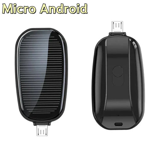 Solar Mini Power Bank Key Ring Portable Charger Compact Outdoor Camping External Battery Emergent Phone Powerbank 1200Mah 2025
