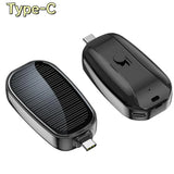 Solar Mini Power Bank Key Ring Portable Charger Compact Outdoor Camping External Battery Emergent Phone Powerbank 1200Mah 2025