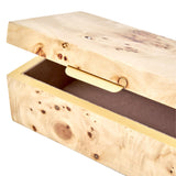 Burl Wood Tabletop Storage Box, Decorative Jewelry Organizer with Lid, Natural Keepsake Box for Dresser or Shelf, 7.5X4.25