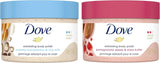 Transform Your Skin with Dove's Luxurious Exfoliating Body Polish - Macadamia & Rice Milk + Pomegranate & Shea Butter (298G Each)