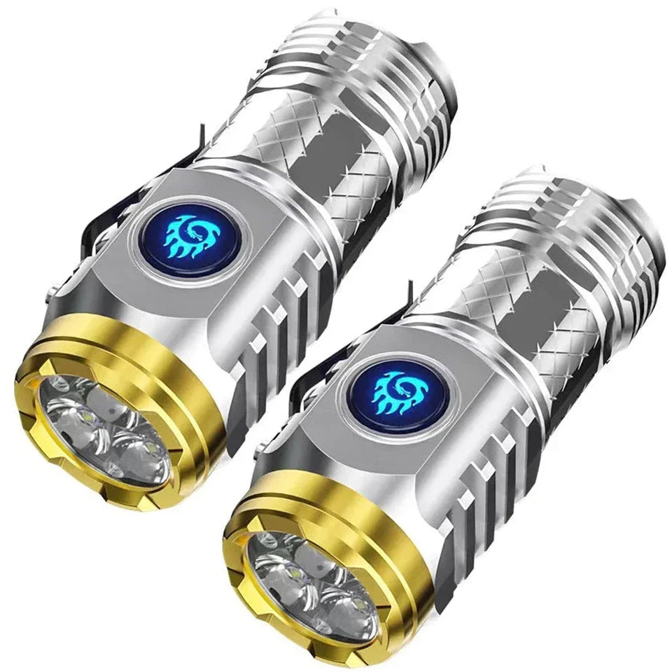 Type-C Rechargeable Super Bright Flashlight 5 Light Mode Waterproof Flashlight Powerful Handheld Flashlight Small LED Flashlight