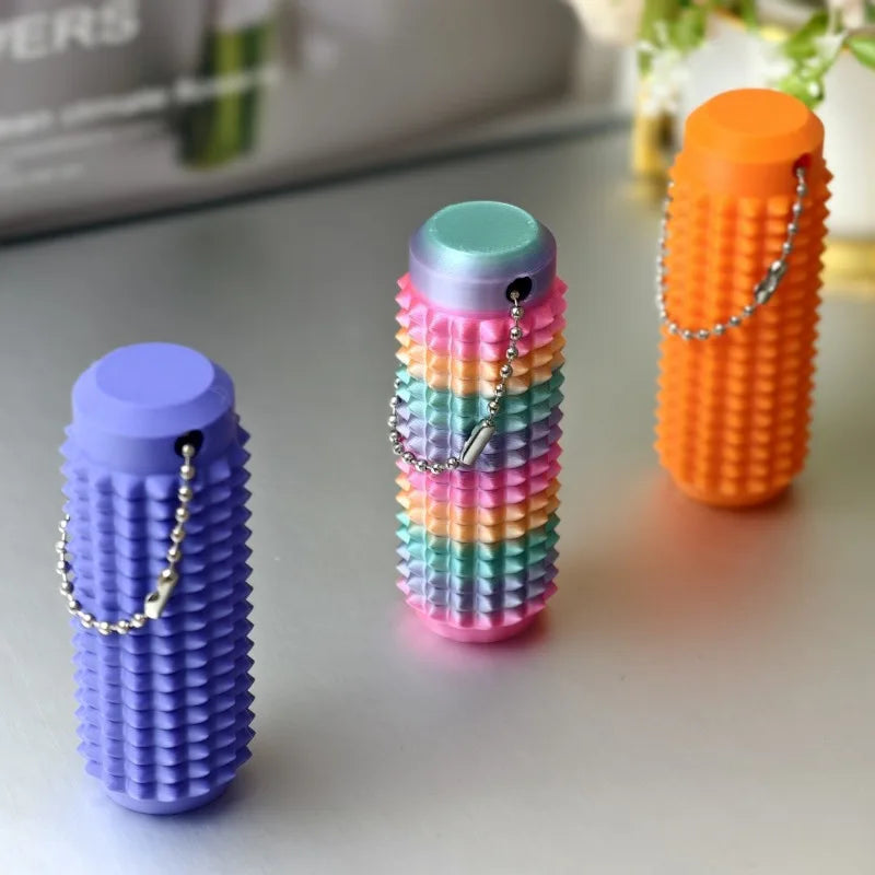 Anxiety Relief Tactile Sensory Keychain - BPA-Free Fidget Toy for Stress Relief at Work - Portable Spiky Grip Tool