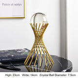 Golden Luxury Modern Metal Crystal Ball Crafts Ornament